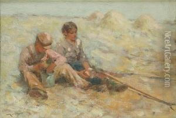A Rest From Harvesting Oil Painting - Robert McGregor
