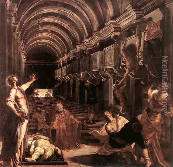 The Discovery of St Mark's Body 1562-66 Oil Painting - Jacopo Tintoretto (Robusti)