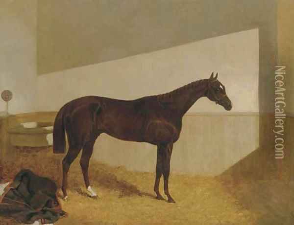 The Baron, winner of the St. Leger, 1845 Oil Painting - John Frederick Herring Snr