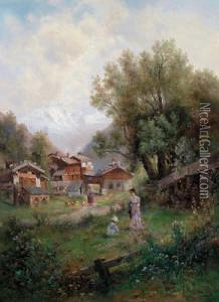 Nella Valle Stubaithale Oil Painting - Emil Barbarini