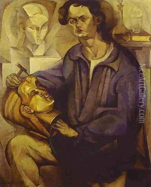 Portrait of Oscar Miestchaninoff 1913 Oil Painting - Diego Rivera