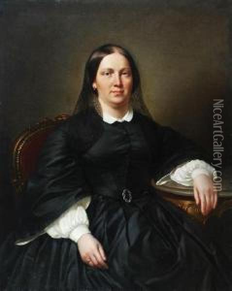 Portret Pani Tabeckiej Oil Painting - Franz Xaver von Meixner