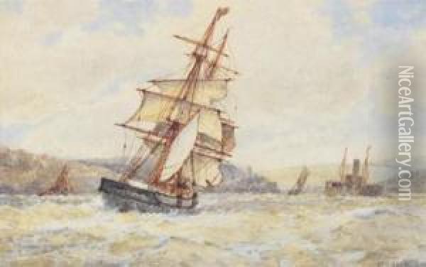 French Fishing Boats Oil Painting - Frederick James Aldridge