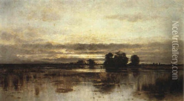 Flooded Marshes Oil Painting - Karl Heffner