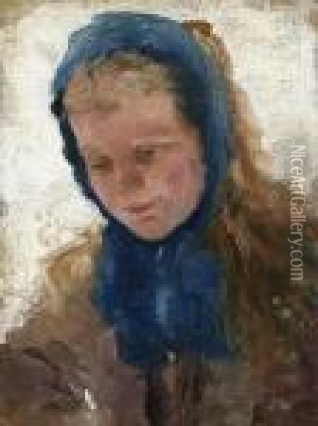 Bildnis Eines
 Bauernmadchens. Oil Painting - Ilya Efimovich Efimovich Repin