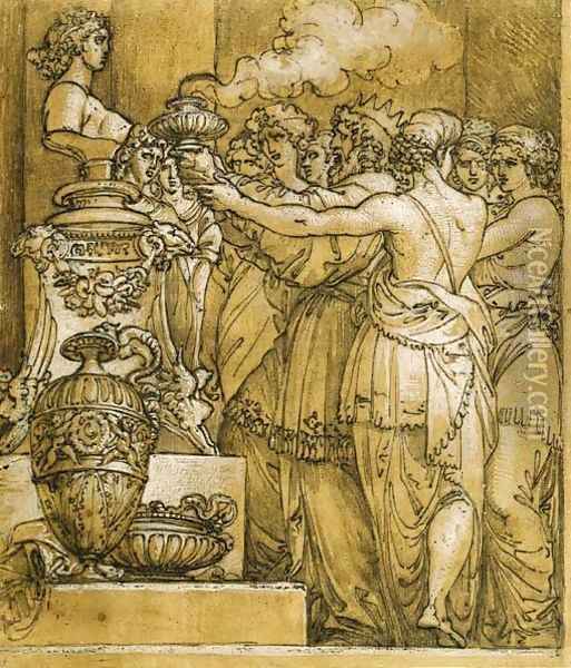 Solomon sacrificing to the idols Oil Painting - Giuseppe Cades