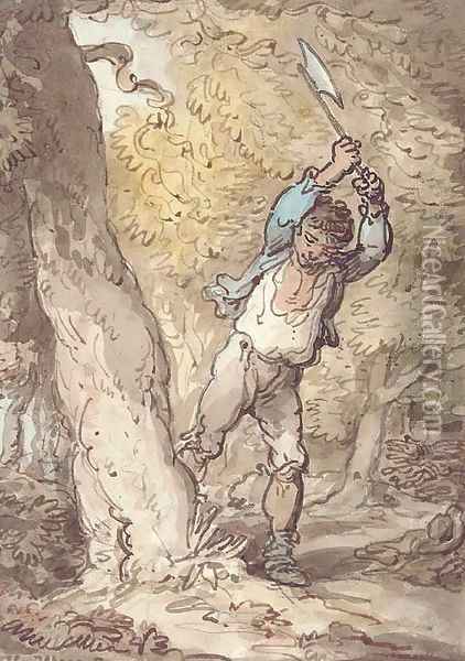 The Woodcutter Oil Painting - Thomas Rowlandson