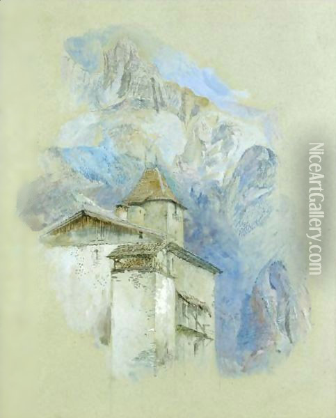Chateau Des Rubins, Sallanches, Haute Savoie Oil Painting - John Ruskin