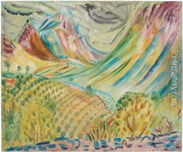 Bergskedjorna (mountains) Oil Painting - Sigrid (Maria) Hjerten