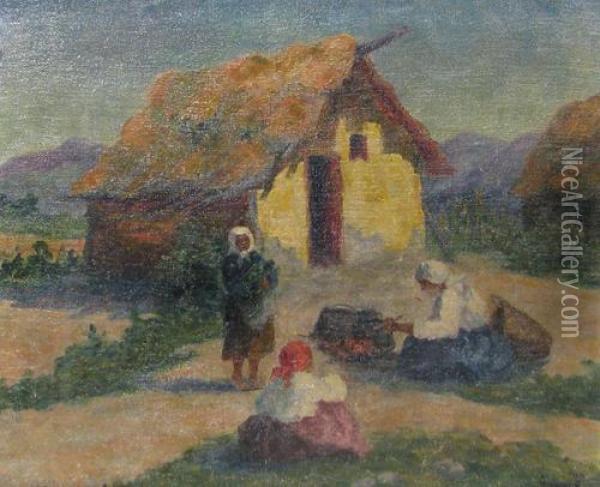 Rural Scene Oil Painting - Viola Anyos