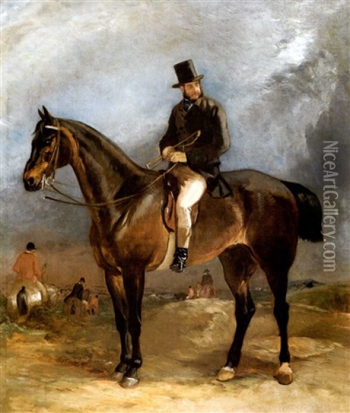 Gentleman On A Horse Oil Painting - John E. Ferneley