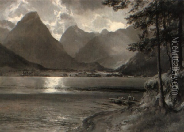 Aachensee Oil Painting - Edward Theodore Compton