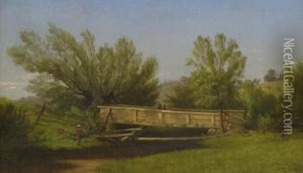 The Old Bridge Oil Painting - John Williamson