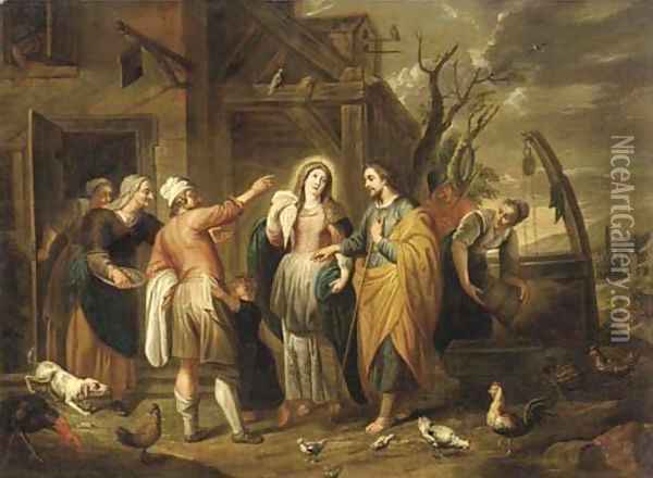 Mary and Joseph at the Inn Oil Painting - Abraham Willemsens
