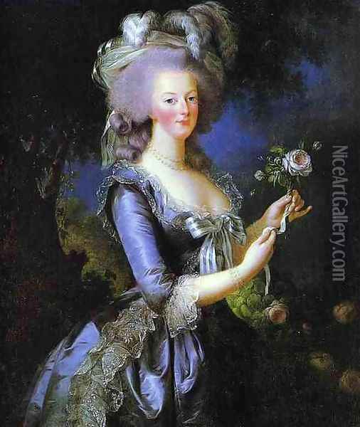 Portrait of Marie Antoinette Oil Painting - Elisabeth Vigee-Lebrun