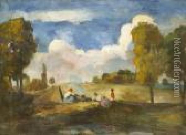 A Szabadban Oil Painting - Bela Ivanyi Grunwald