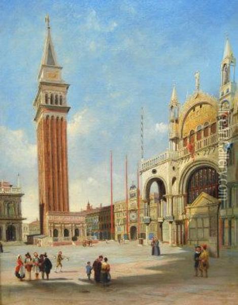 The Campanile St Marks Venice Oil Painting - William Wyld