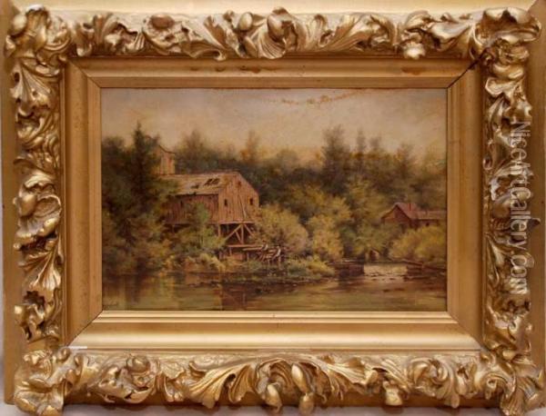 Fishing By The Mill Oil Painting - Thomas, Tom Campbell