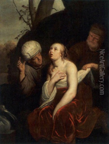 Susannah And The Elders Oil Painting - Pieter Fransz de Grebber