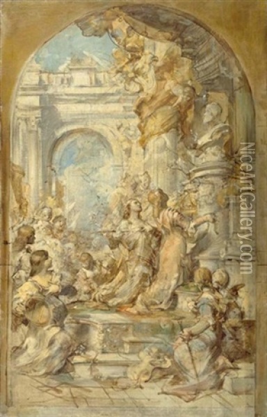 Allegorie Oil Painting - Ludwig (Ludek) Marold