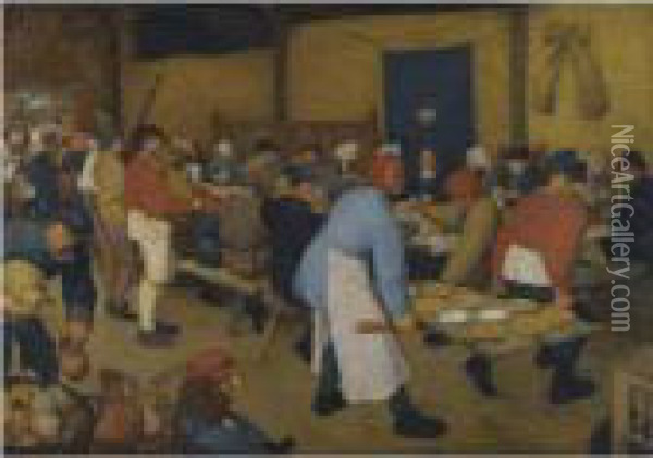 The Peasants' Wedding Oil Painting - Pieter The Elder Brueghel