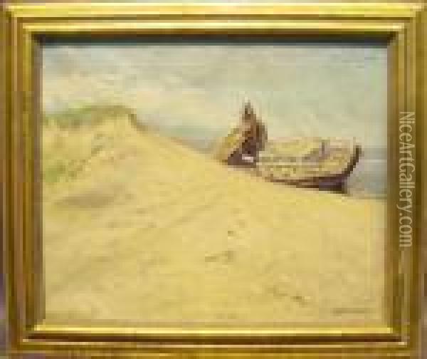 Shipwreck On The Beach Oil Painting - George Elmer Browne