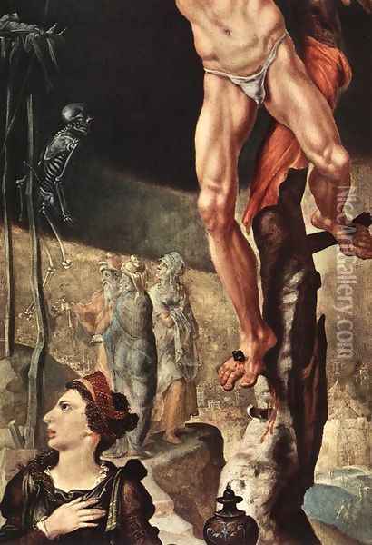 Crucifixion (detail) 1545-50 Oil Painting - Maerten van Heemskerck
