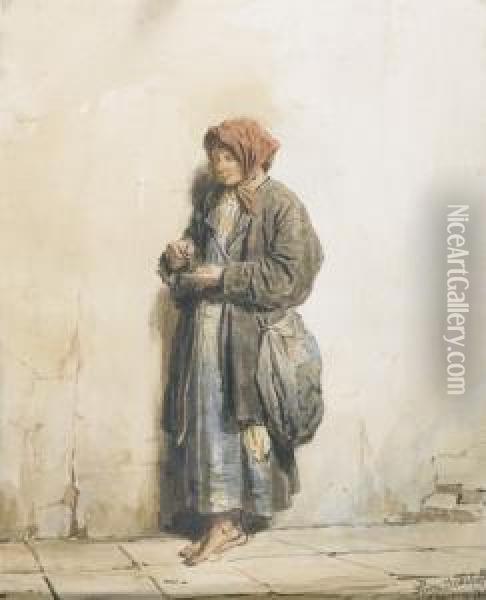 Stehende Junge Frau Mit Geldmunze. Oil Painting - Petr Petrovich Vereshchagin