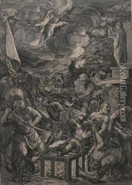 Themartyrdom Of Saint Lawrence Oil Painting - Cornelis Cort