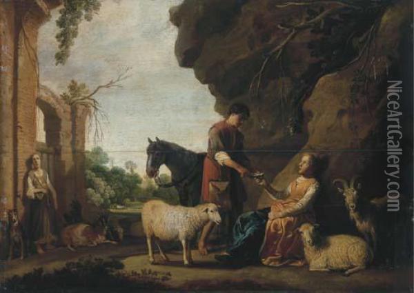 Granida And Daifilo Oil Painting - Claes Cornelisz Moeyaert