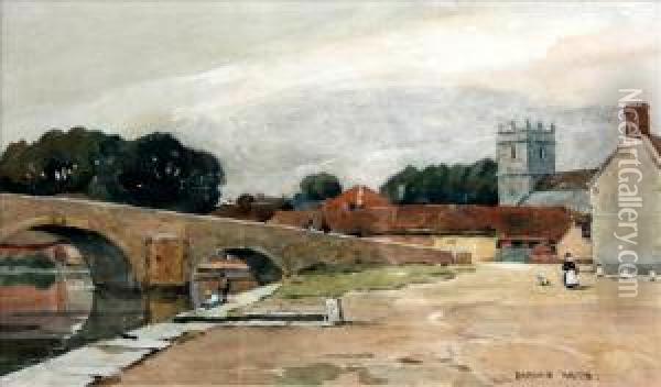 Waite, Rba The Bridge Atwareham Oil Painting - Harold Waite