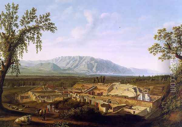 The Excavations of Pompeii 1799 Oil Painting - Jacob Philipp Hackert