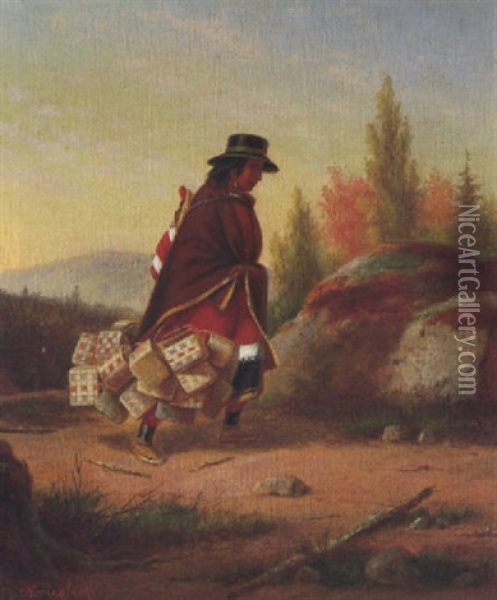 Indian Basket Seller Oil Painting - Cornelius David Krieghoff