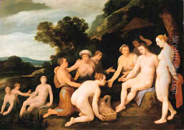 The Finding of Moses Oil Painting - Cornelis Cornelisz Van Haarlem