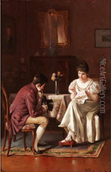 The Lovers' Tiff Oil Painting - Alois Heinrich Priechenfried