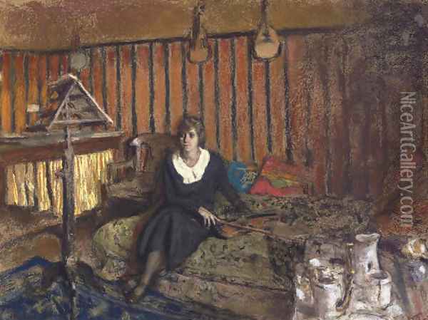 Madame Fried reveuse Oil Painting - Jean-Edouard Vuillard