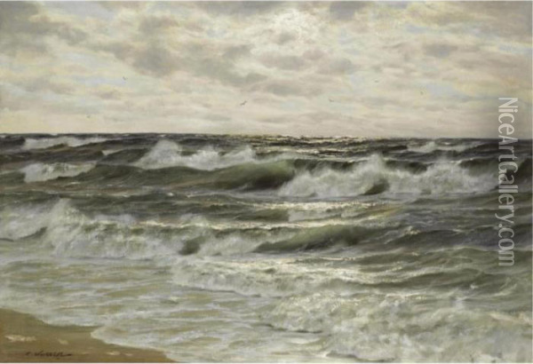 The Beach Oil Painting - Constantin Alexandr. Westchiloff