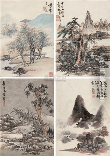 Landscape (+ 3 Others; 4 Works) Oil Painting -  Lan Ying