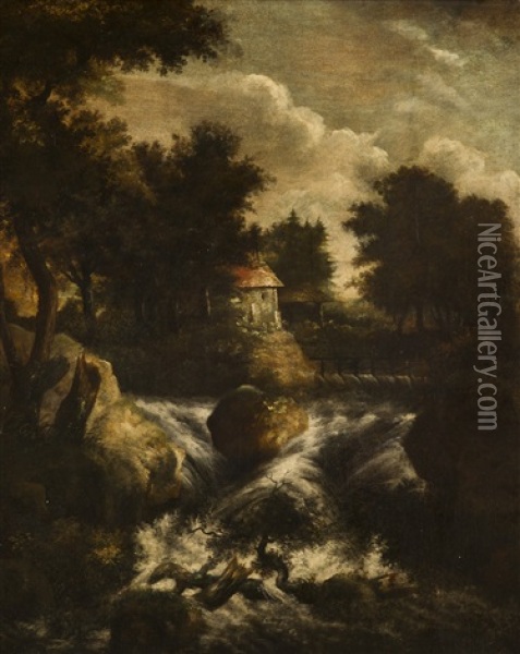 Paysage Et Chutes D'eau Oil Painting - Jacob Salomonsz van Ruysdael