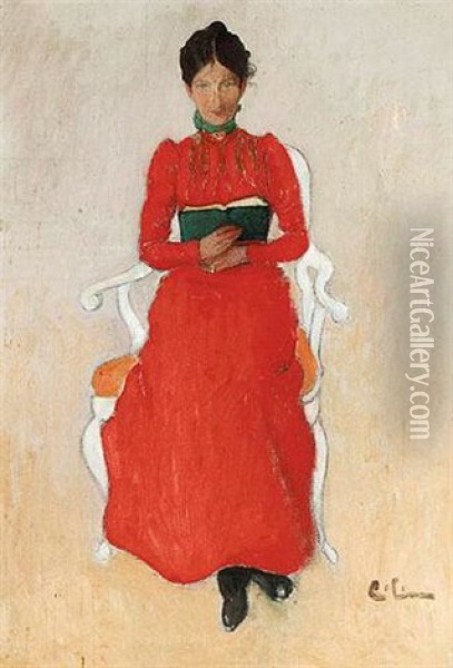 Portratt Av Dora Lamm (portrait Of Dora Lamm) Oil Painting - Carl Olof Larsson