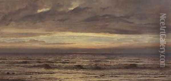 The Seashore Evening Oil Painting - Henry Moore