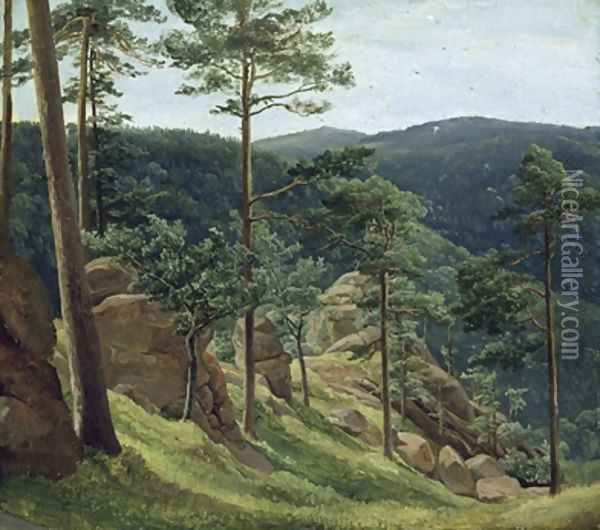 View of Mount Brocken 1829 Oil Painting - Christian Morgenstern