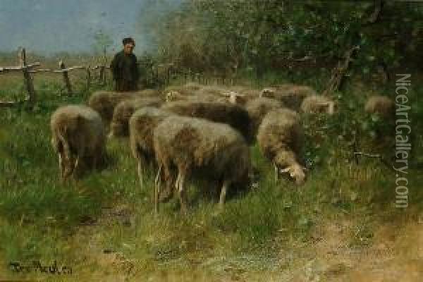 Shepherds And Flock, Holland Oil Painting - Francois Pieter ter Meulen