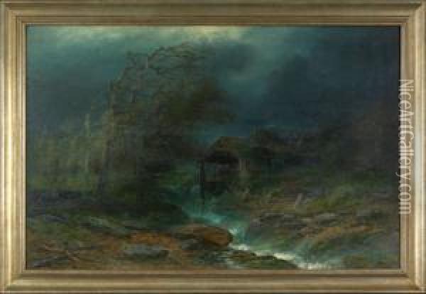 Old Sawmill Oil Painting - Christopher H. Shearer