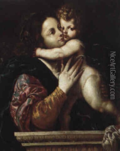 Madonna And Child Oil Painting - Ludovico Carracci