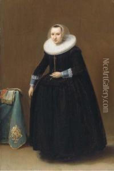Portrait Of A Lady Oil Painting - Hendrick Gerritsz. Pot