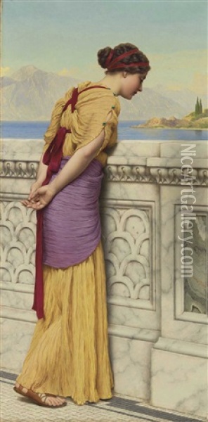Who Can They Be Oil Painting - John William Godward