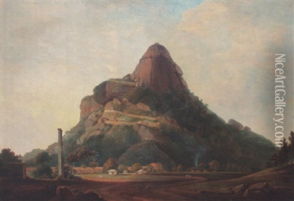 View Of Ryacotta Fort, South India Oil Painting - Thomas Daniell
