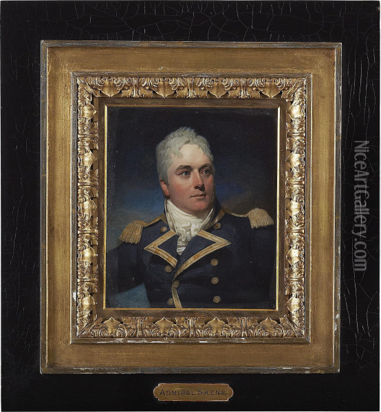 Half Length Portrait Of Captain Alexander Skene In Naval Uniform Oil Painting - Andrew Robertson