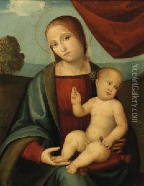 The Madonna And Child Oil Painting - Pietro Perugino